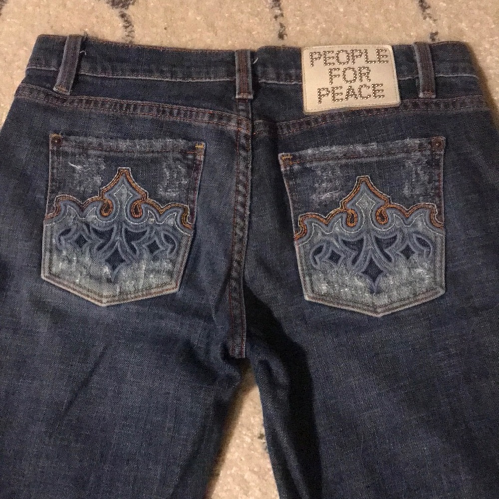 People for Peace cropped jeans